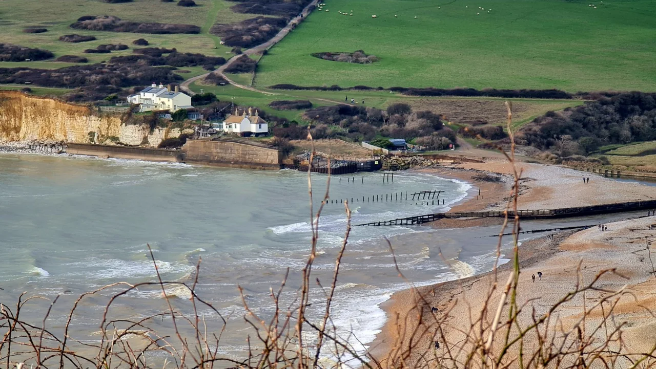 Coastguard Cottages beside the Cuckmere river mouth